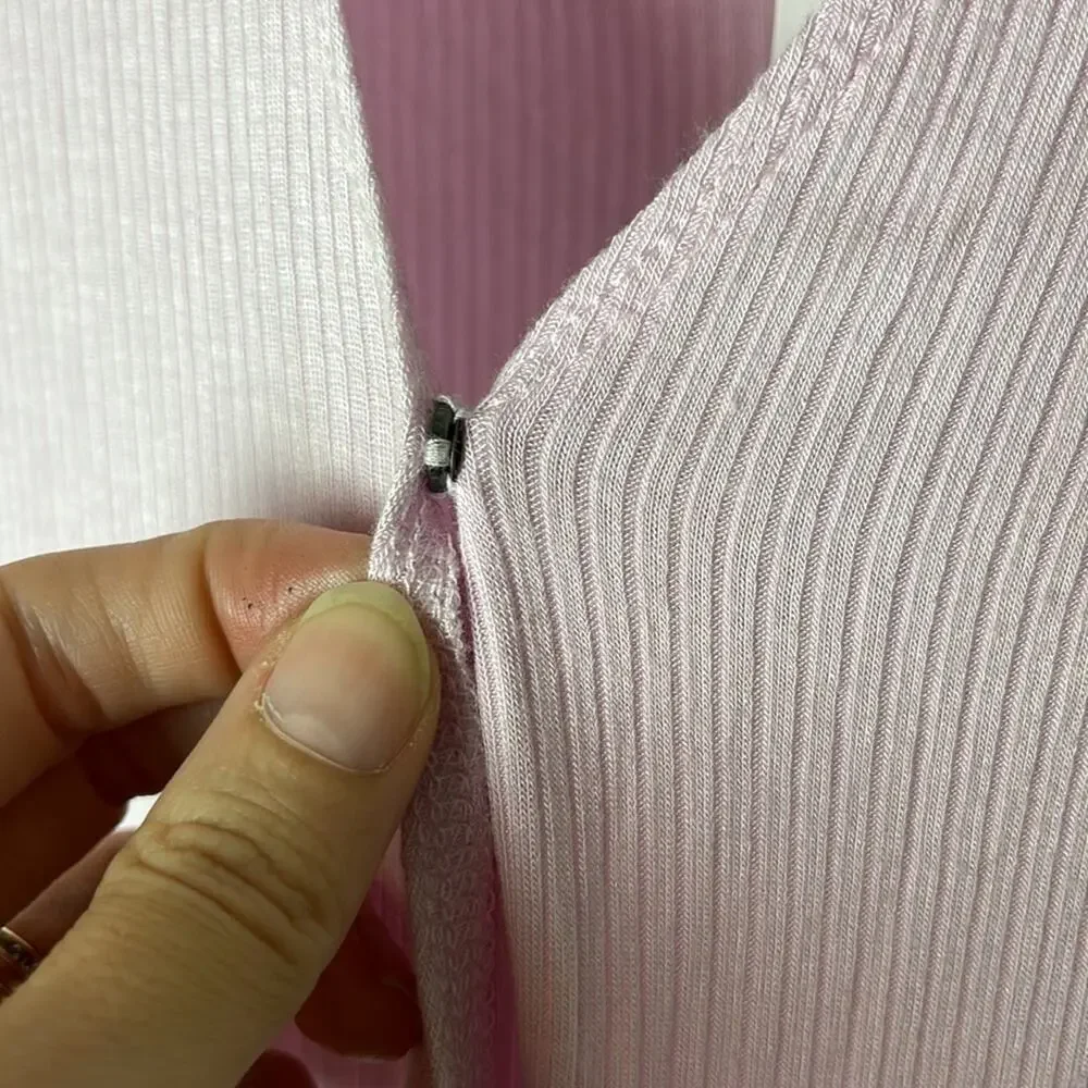 BCBGeneration Surplice Wrap Tie Knit Bodysuit in Lilac NWT SIZE XS - Picture 7 of 11